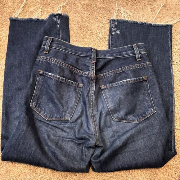 J Brand Wide Joan Crop High Rise Raw Hem Wide Leg Jeans Size 26 - Picture 4 of 6